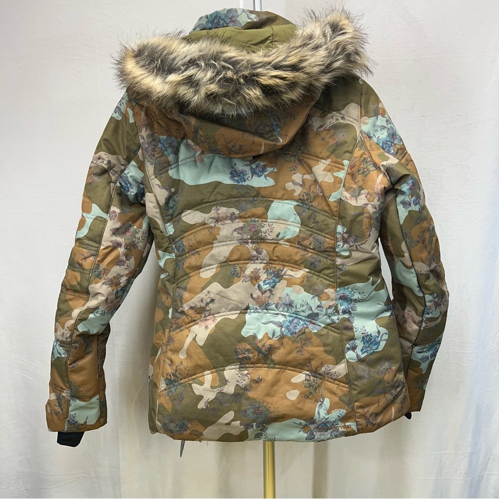 Obermeyer Tuscany Jacket Vintage Camouflage Women's with Faux Fur Hood size 8 - Picture 6 of 6